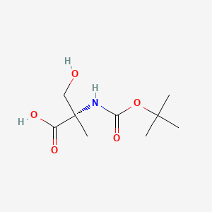 (S)-2-((tert-Butoxycarbonyl)amino)-3-hydroxy-2-methylpropanoic acid chemical structure (CAS 84311-19-3)