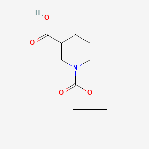 1-(tert-Butoxycarbonyl)piperidine-3-carboxylic acid chemical structure (CAS 84358-12-3)