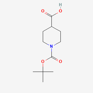1-(tert-Butoxycarbonyl)piperidine-4-carboxylic acid chemical structure (CAS 84358-13-4)
