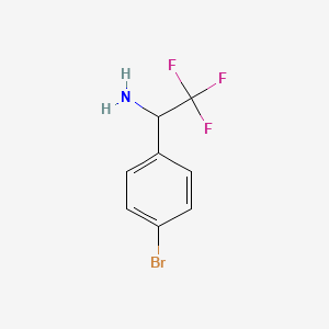1-(4-Bromophenyl)-2,2,2-trifluoroethanamine chemical structure (CAS 843608-46-8)