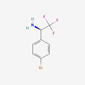 (R)-1-(4-Bromophenyl)-2,2,2-trifluoroethanamine chemical structure (CAS 843608-53-7)
