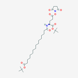 1-(tert-Butyl) 5-(2,5-dioxopyrrolidin-1-yl) (16-(tert-butoxy)-16-oxohexadecanoyl)-L-glutamate chemical structure (CAS 843666-26-2)