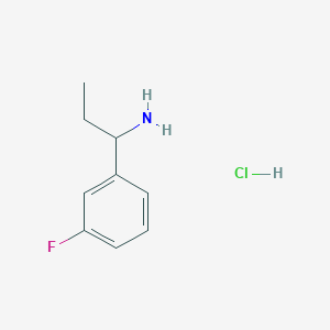 1-(3-Fluorophenyl)propan-1-amine hydrochloride chemical structure (CAS 844470-86-6)