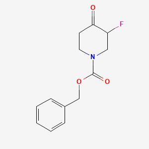 Benzyl 3-fluoro-4-oxopiperidine-1-carboxylate chemical structure (CAS 845256-59-9)