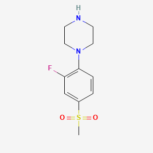 1-(2-Fluoro-4-(methylsulfonyl)phenyl)piperazine chemical structure (CAS 845616-10-6)