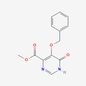 Methyl 5-(benzyloxy)-6-oxo-1,6-dihydropyrimidine-4-carboxylate chemical structure (CAS 845723-50-4)