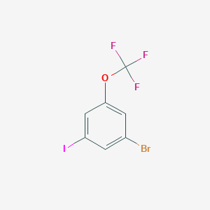 1-Bromo-3-iodo-5-(trifluoromethoxy)benzene chemical structure (CAS 845866-78-6)