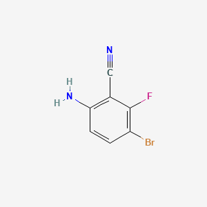 6-Amino-3-bromo-2-fluorobenzonitrile chemical structure (CAS 845866-92-4)