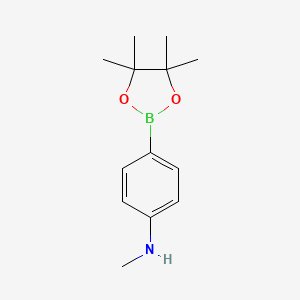 N-Methyl-4-(4,4,5,5-tetramethyl-1,3,2-dioxaborolan-2-yl)aniline chemical structure (CAS 845870-55-5)