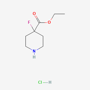 Ethyl 4-fluoropiperidine-4-carboxylate hydrochloride chemical structure (CAS 845909-49-1)