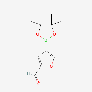 4-(4,4,5,5-Tetramethyl-1,3,2-dioxaborolan-2-yl)furan-2-carbaldehyde chemical structure (CAS 846023-58-3)