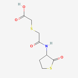 2-((2-Oxo-2-((2-oxotetrahydrothiophen-3-yl)amino)ethyl)thio)acetic acid chemical structure (CAS 84611-23-4)