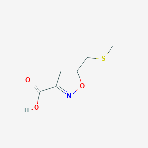 5-((Methylthio)methyl)isoxazole-3-carboxylic acid chemical structure (CAS 84654-30-8)
