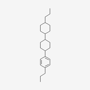 rel-(1S,1'r,4R,4'R)-4-propyl-4'-(4-propylphenyl)-1,1'-bi(cyclohexane) chemical structure (CAS 84656-77-9)