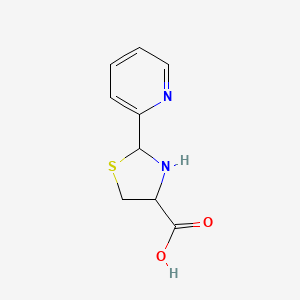 2-(Pyridin-2-yl)thiazolidine-4-carboxylic acid chemical structure (CAS 84682-22-4)