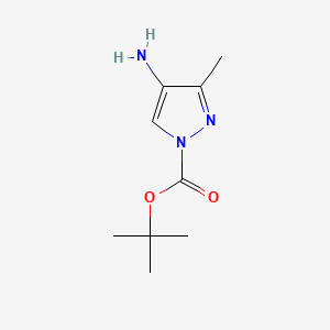 tert-Butyl 4-amino-3-methyl-1H-pyrazole-1-carboxylate chemical structure (CAS 847139-23-5)