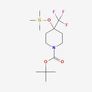tert-Butyl 4-(trifluoromethyl)-4-((trimethylsilyl)oxy)piperidine-1-carboxylate chemical structure (CAS 847591-35-9)