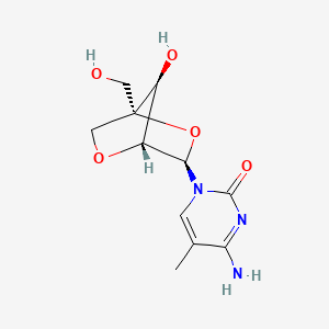 4-Amino-1-((1S,3R,4R,7S)-7-hydroxy-1-(hydroxymethyl)-2,5-dioxabicyclo[2.2.1]heptan-3-yl)-5-methylpyrimidin-2(1H)-one chemical structure (CAS 847650-87-7)