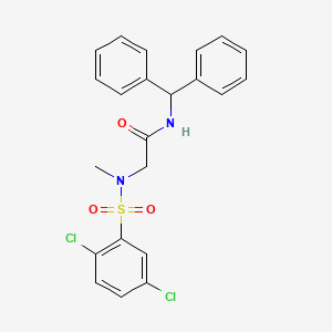 N-Benzhydryl-2-((2,5-dichloro-N-methylphenyl)sulfonamido)acetamide chemical structure (CAS 847773-02-8)
