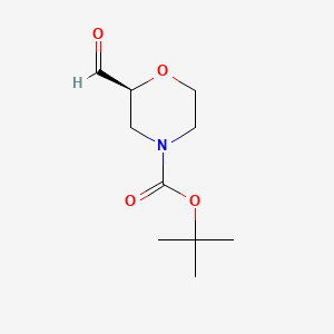 (S)-tert-Butyl 2-formylmorpholine-4-carboxylate chemical structure (CAS 847805-31-6)
