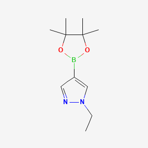 1-Ethyl-4-(4,4,5,5-tetramethyl-1,3,2-dioxaborolan-2-yl)-1H-pyrazole chemical structure (CAS 847818-70-6)