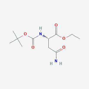 (S)-Ethyl 4-amino-2-((tert-butoxycarbonyl)amino)-4-oxobutanoate chemical structure (CAS 84787-81-5)