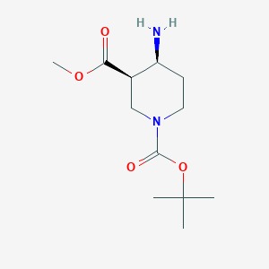 1-(tert-Butyl) 3-methyl (3R,4S)-4-aminopiperidine-1,3-dicarboxylate chemical structure (CAS 848002-73-3)
