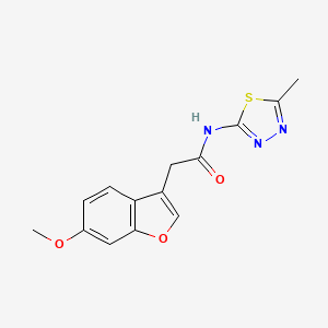 2-(6-Methoxybenzofuran-3-yl)-N-(5-methyl-1,3,4-thiadiazol-2-yl)acetamide chemical structure (CAS 848066-61-5)