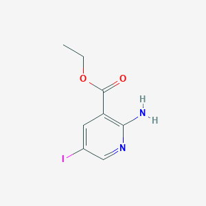 Ethyl 2-amino-5-iodonicotinate chemical structure (CAS 848093-36-7)