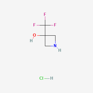 3-(Trifluoromethyl)azetidin-3-ol hydrochloride chemical structure (CAS 848192-96-1)