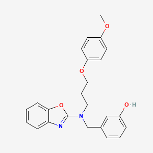 3-((Benzo[d]oxazol-2-yl(3-(4-methoxyphenoxy)propyl)amino)methyl)phenol chemical structure (CAS 848260-89-9)