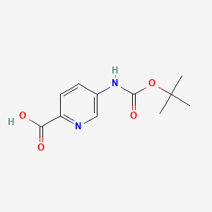 5-((tert-Butoxycarbonyl)amino)picolinic acid chemical structure (CAS 848308-47-4)