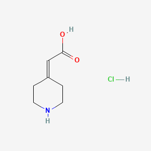 2-(Piperidin-4-ylidene)acetic acid hydrochloride chemical structure (CAS 84839-57-6)