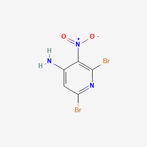 2,6-Dibromo-3-nitropyridin-4-amine chemical structure (CAS 848470-14-4)
