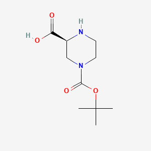 (S)-4-(tert-Butoxycarbonyl)piperazine-2-carboxylic acid chemical structure (CAS 848482-93-9)