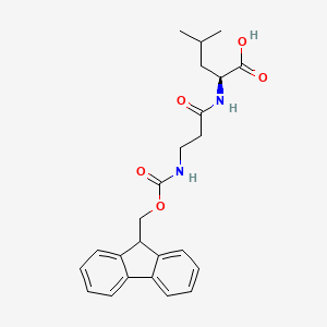 (3-((((9H-Fluoren-9-yl)methoxy)carbonyl)amino)propanoyl)-L-leucine chemical structure (CAS 848691-83-8)