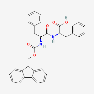 (S)-2-((S)-2-((((9H-Fluoren-9-yl)methoxy)carbonyl)amino)-3-phenylpropanamido)-3-phenylpropanoic acid chemical structure (CAS 84889-09-8)