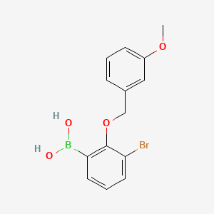 (3-Bromo-2-((3-methoxybenzyl)oxy)phenyl)boronic acid chemical structure (CAS 849052-24-0)