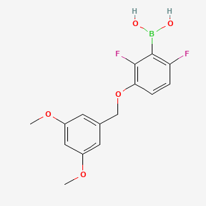 (3-((3,5-Dimethoxybenzyl)oxy)-2,6-difluorophenyl)boronic acid chemical structure (CAS 849062-01-7)