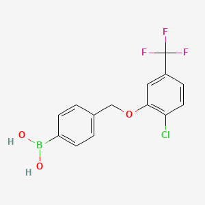 (4-((2-Chloro-5-(trifluoromethyl)phenoxy)methyl)phenyl)boronic acid chemical structure (CAS 849062-05-1)