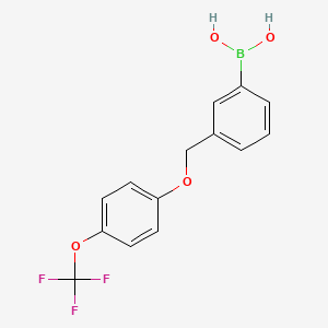 (3-((4-(Trifluoromethoxy)phenoxy)methyl)phenyl)boronic acid chemical structure (CAS 849062-06-2)