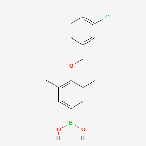(4-((3-Chlorobenzyl)oxy)-3,5-dimethylphenyl)boronic acid chemical structure (CAS 849062-21-1)