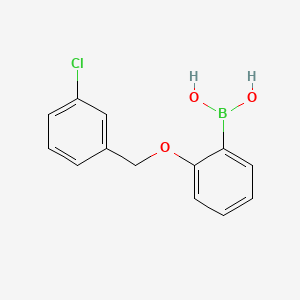 (2-((3-Chlorobenzyl)oxy)phenyl)boronic acid chemical structure (CAS 849062-32-4)