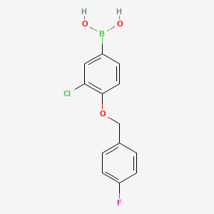 (3-Chloro-4-((4-fluorobenzyl)oxy)phenyl)boronic acid chemical structure (CAS 849062-39-1)
