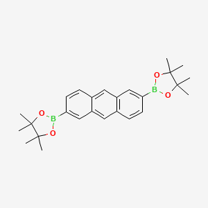2,6-Bis(4,4,5,5-tetramethyl-1,3,2-dioxaborolan-2-yl)anthracene chemical structure (CAS 849138-20-1)