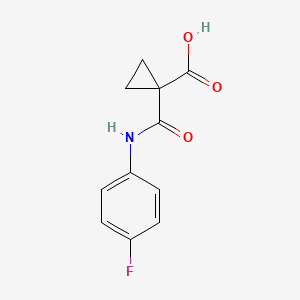 1-((4-Fluorophenyl)carbamoyl)cyclopropanecarboxylic acid chemical structure (CAS 849217-48-7)