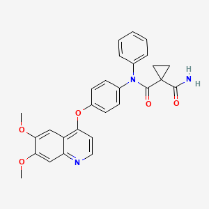 N-(4-((6,7-Dimethoxyquinolin-4-yl)oxy)phenyl)-N-phenylcyclopropane-1,1-dicarboxamide chemical structure (CAS 849221-94-9)
