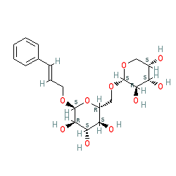 (2R,3R,4S,5S,6R)-2-(Cinnamyloxy)-6-((((2S,3R,4S,5S)-3,4,5-trihydroxytetrahydro-2H-pyran-2-yl)oxy)methyl)tetrahydro-2H-pyran-3,4,5-triol chemical structure (CAS 84954-92-7)
