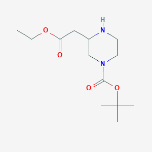 tert-Butyl 3-(2-ethoxy-2-oxoethyl)piperazine-1-carboxylate chemical structure (CAS 849547-86-0)