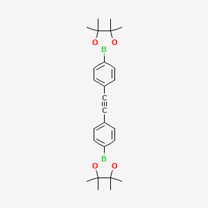 1,2-Bis(4-(4,4,5,5-tetramethyl-1,3,2-dioxaborolan-2-yl)phenyl)ethyne chemical structure (CAS 849681-64-7)